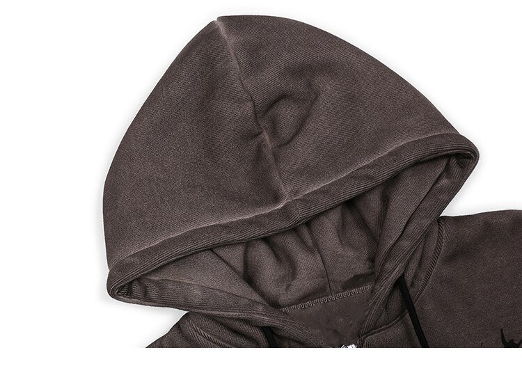 Punk Gothic Letter Print Hoddie Y2k For Men Full Zip Hoodie Women Sudaderas Hombre Unisex Hooded Jackets New