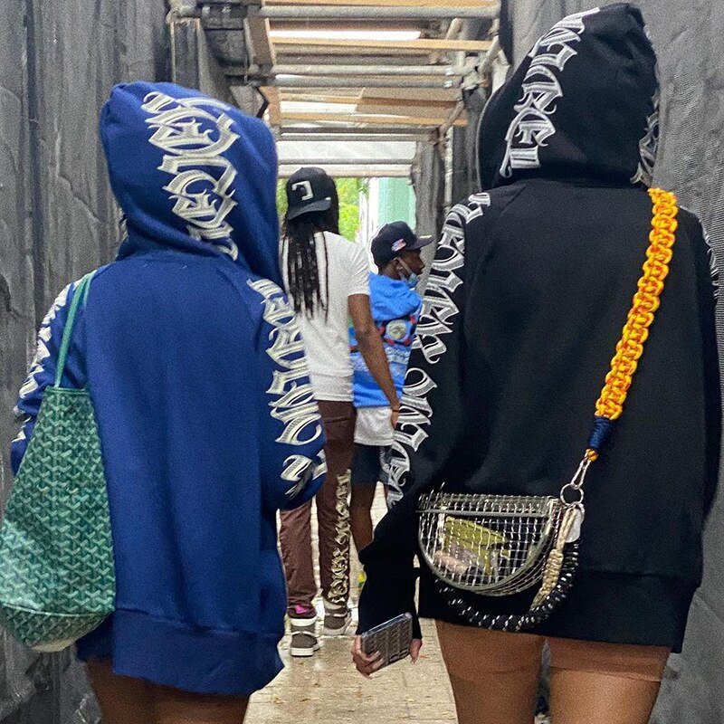 Punk Gothic Letter Print Hoddie Y2k For Men Full Zip Hoodie Women Sudaderas Hombre Unisex Hooded Jackets New