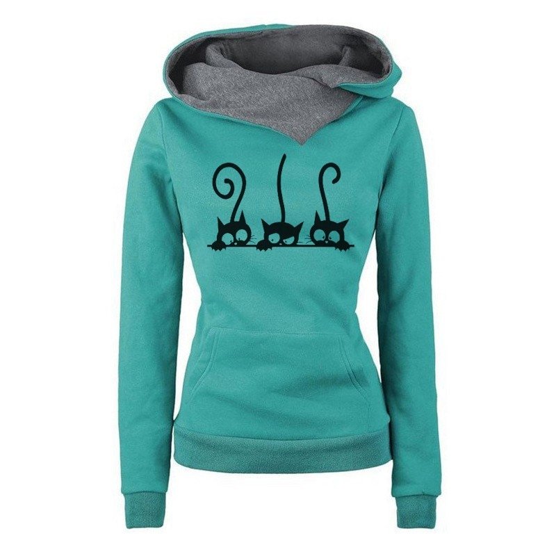 Hoodies Women Autumn Winter Fashion Cat Prined Long Sleeve Oversized Pullovers Sweatshirt Vintage Warm Hooded Tops Ropa Mujer Hoodies Women Autumn Winter Fashion Cat Prined Long Sleeve Oversized Pullovers Sweatshirt Vintage Warm Hooded Tops Ropa Mujer