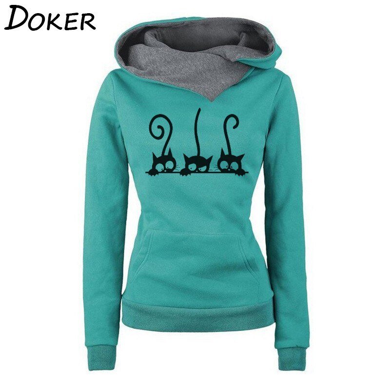 Hoodies Women Autumn Winter Fashion Cat Prined Long Sleeve Oversized Pullovers Sweatshirt Vintage Warm Hooded Tops Ropa Mujer Hoodies Women Autumn Winter Fashion Cat Prined Long Sleeve Oversized Pullovers Sweatshirt Vintage Warm Hooded Tops Ropa Mujer