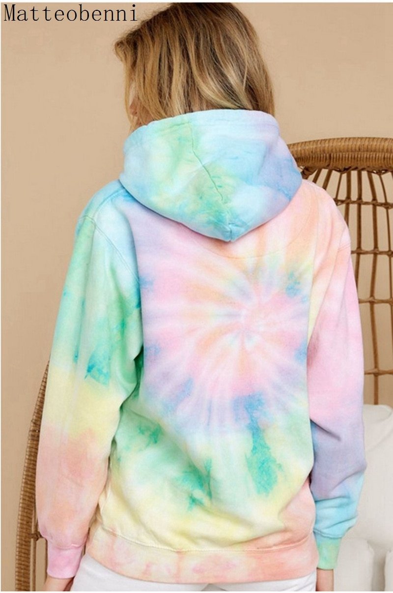 Women Tie Dye Hoodie Sweatshirts Autumn Long Sleeve 2020 Oversize Ladies Pullovers Casual Loose Pocket Hooded Shirt Streetwear Women Tie Dye Hoodie Sweatshirts Autumn Long Sleeve 2020 Oversize Ladies Pullovers Casual Loose Pocket Hooded Shirt Streetwear