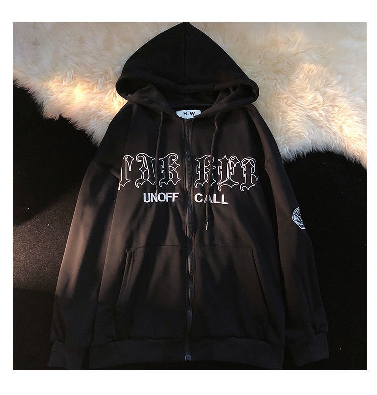 Street fashion hoodie men South Korea Harajuku zipper graffiti cartoon print jacket pullover y2k oversized sweatshirt women