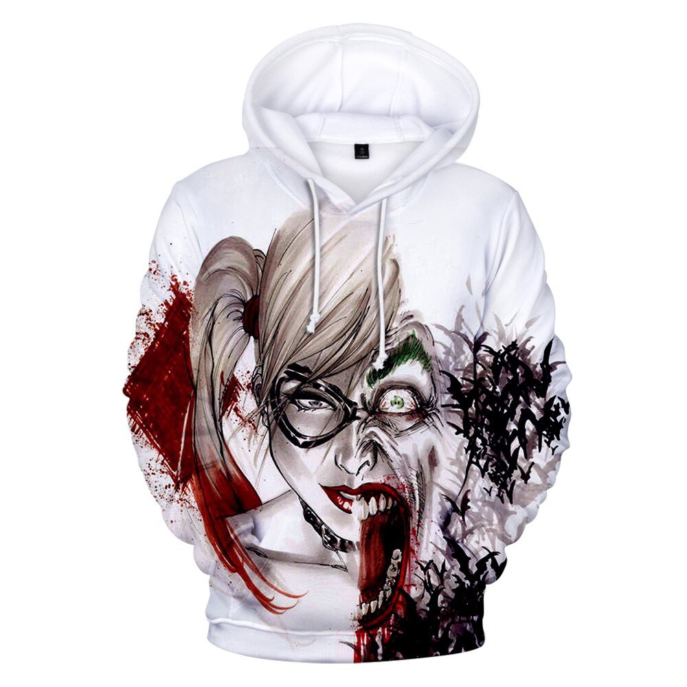2021 New 3D Movie Joker Men/Womens Hoodie Jared Leto and Maegot Robbie hoodies Sweatshirt coat Hip Hop Loose Pullovers