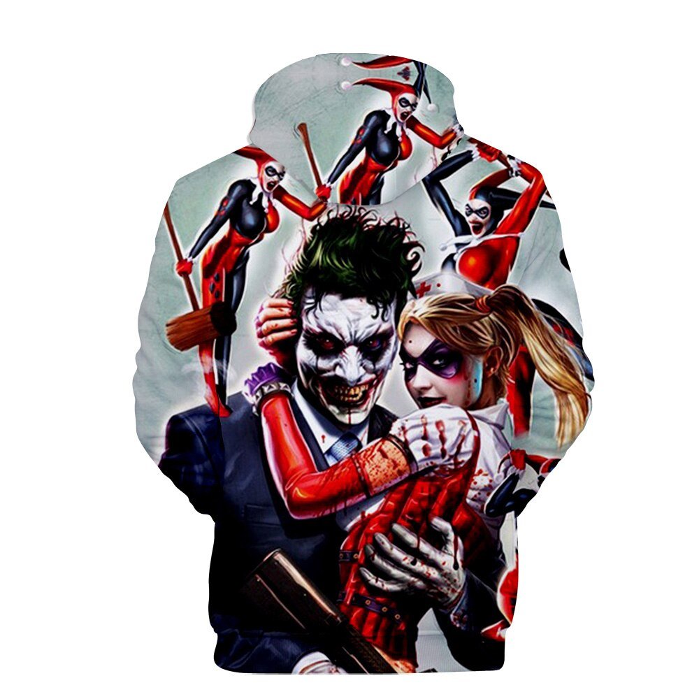 2021 New 3D Movie Joker Men/Womens Hoodie Jared Leto and Maegot Robbie hoodies Sweatshirt coat Hip Hop Loose Pullovers