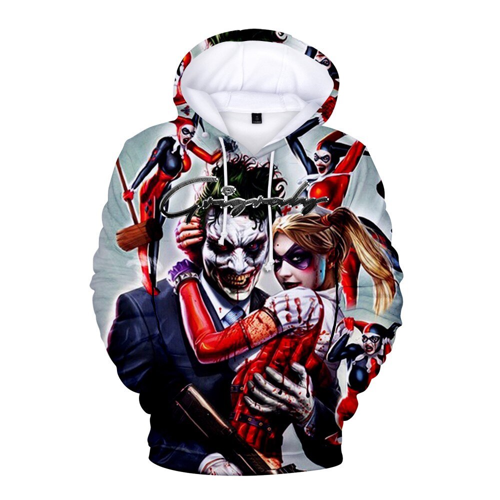 2021 New 3D Movie Joker Men/Womens Hoodie Jared Leto and Maegot Robbie hoodies Sweatshirt coat Hip Hop Loose Pullovers
