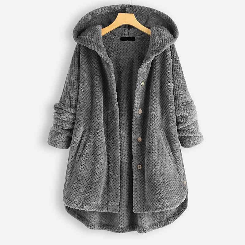 Women's Clothing Plus Size Fleece Coat Fashion Long Sleeve Hooded Button Open-stitch Tops Lady Casual Distressed Hoody Outerwear Women's Clothing Plus Size Fleece Coat Fashion Long Sleeve Hooded Button Open-stitch Tops Lady Casual Distressed Hoody Outerwear