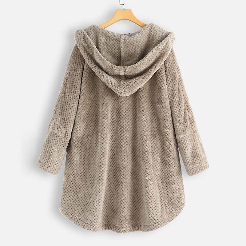 Women's Clothing Plus Size Fleece Coat Fashion Long Sleeve Hooded Button Open-stitch Tops Lady Casual Distressed Hoody Outerwear Women's Clothing Plus Size Fleece Coat Fashion Long Sleeve Hooded Button Open-stitch Tops Lady Casual Distressed Hoody Outerwear