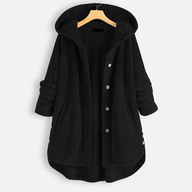 Women's Clothing Plus Size Fleece Coat Fashion Long Sleeve Hooded Button Open-stitch Tops Lady Casual Distressed Hoody Outerwear Women's Clothing Plus Size Fleece Coat Fashion Long Sleeve Hooded Button Open-stitch Tops Lady Casual Distressed Hoody Outerwear