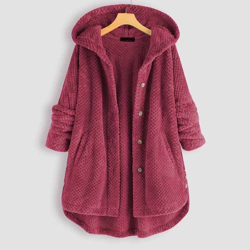 Women's Clothing Plus Size Fleece Coat Fashion Long Sleeve Hooded Button Open-stitch Tops Lady Casual Distressed Hoody Outerwear Women's Clothing Plus Size Fleece Coat Fashion Long Sleeve Hooded Button Open-stitch Tops Lady Casual Distressed Hoody Outerwear