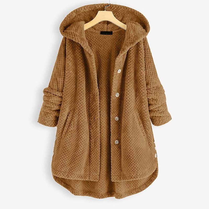 Women's Clothing Plus Size Fleece Coat Fashion Long Sleeve Hooded Button Open-stitch Tops Lady Casual Distressed Hoody Outerwear Women's Clothing Plus Size Fleece Coat Fashion Long Sleeve Hooded Button Open-stitch Tops Lady Casual Distressed Hoody Outerwear