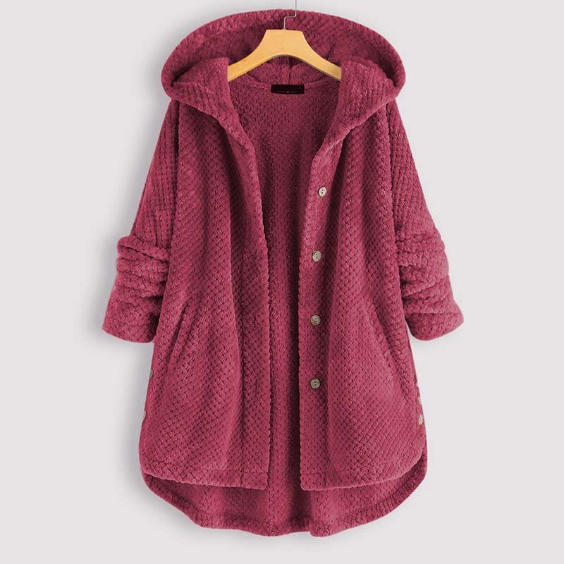 Women's Clothing Plus Size Fleece Coat Fashion Long Sleeve Hooded Button Open-stitch Tops Lady Casual Distressed Hoody Outerwear Women's Clothing Plus Size Fleece Coat Fashion Long Sleeve Hooded Button Open-stitch Tops Lady Casual Distressed Hoody Outerwear