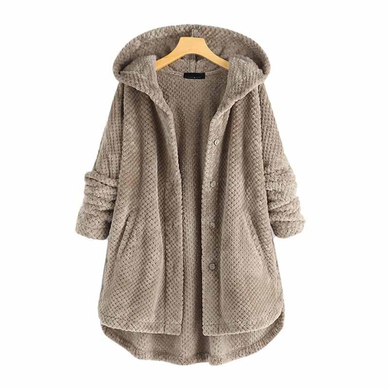 Women's Clothing Plus Size Fleece Coat Fashion Long Sleeve Hooded Button Open-stitch Tops Lady Casual Distressed Hoody Outerwear Women's Clothing Plus Size Fleece Coat Fashion Long Sleeve Hooded Button Open-stitch Tops Lady Casual Distressed Hoody Outerwear