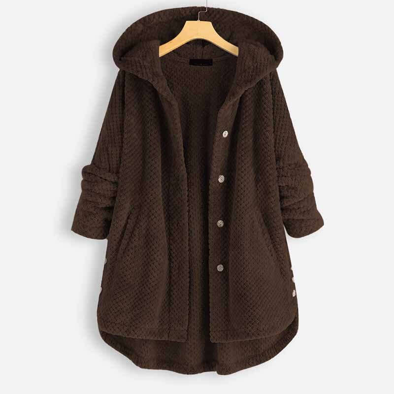 Women's Clothing Plus Size Fleece Coat Fashion Long Sleeve Hooded Button Open-stitch Tops Lady Casual Distressed Hoody Outerwear Women's Clothing Plus Size Fleece Coat Fashion Long Sleeve Hooded Button Open-stitch Tops Lady Casual Distressed Hoody Outerwear