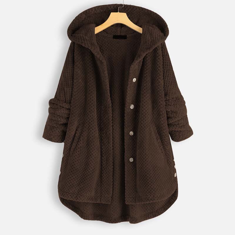 Women's Clothing Plus Size Fleece Coat Fashion Long Sleeve Hooded Button Open-stitch Tops Lady Casual Distressed Hoody Outerwear Women's Clothing Plus Size Fleece Coat Fashion Long Sleeve Hooded Button Open-stitch Tops Lady Casual Distressed Hoody Outerwear