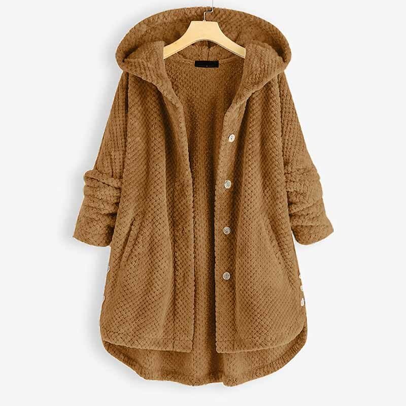 Women's Clothing Plus Size Fleece Coat Fashion Long Sleeve Hooded Button Open-stitch Tops Lady Casual Distressed Hoody Outerwear Women's Clothing Plus Size Fleece Coat Fashion Long Sleeve Hooded Button Open-stitch Tops Lady Casual Distressed Hoody Outerwear