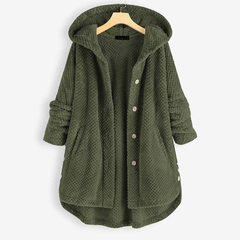 Women's Clothing Plus Size Fleece Coat Fashion Long Sleeve Hooded Button Open-stitch Tops Lady Casual Distressed Hoody Outerwear Women's Clothing Plus Size Fleece Coat Fashion Long Sleeve Hooded Button Open-stitch Tops Lady Casual Distressed Hoody Outerwear