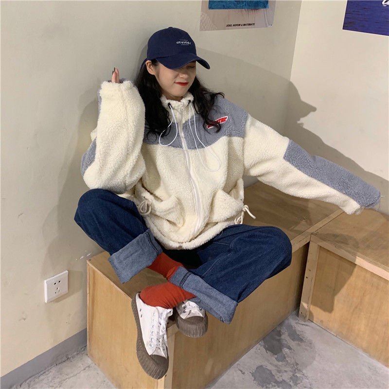 Women's Hoodies Thick Fleece New Autumn Oversized Hoodies Female Zip Up Winter Girls Loose Long Sleeve Casual Sweatshirt Tops