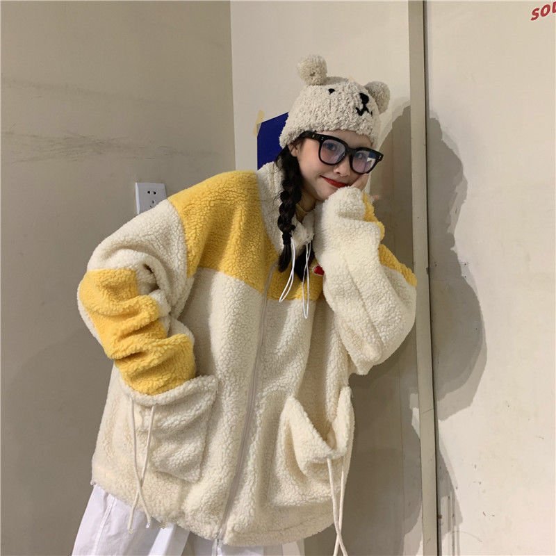 Women's Hoodies Thick Fleece New Autumn Oversized Hoodies Female Zip Up Winter Girls Loose Long Sleeve Casual Sweatshirt Tops