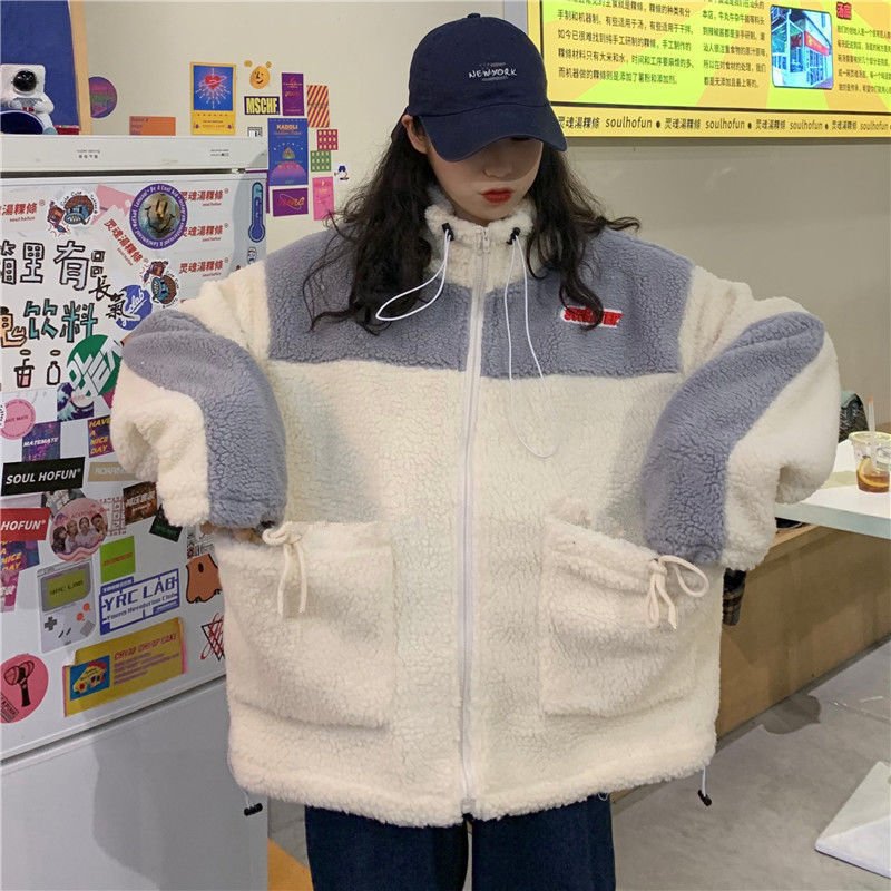 Women's Hoodies Thick Fleece New Autumn Oversized Hoodies Female Zip Up Winter Girls Loose Long Sleeve Casual Sweatshirt Tops