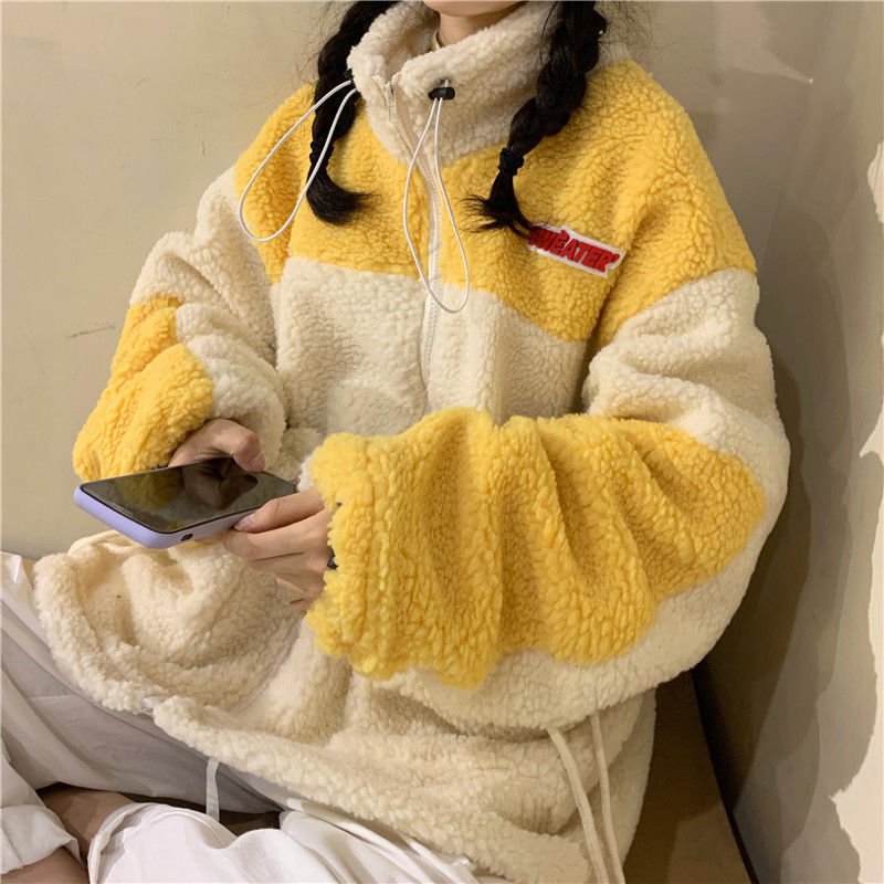 Women's Hoodies Thick Fleece New Autumn Oversized Hoodies Female Zip Up Winter Girls Loose Long Sleeve Casual Sweatshirt Tops