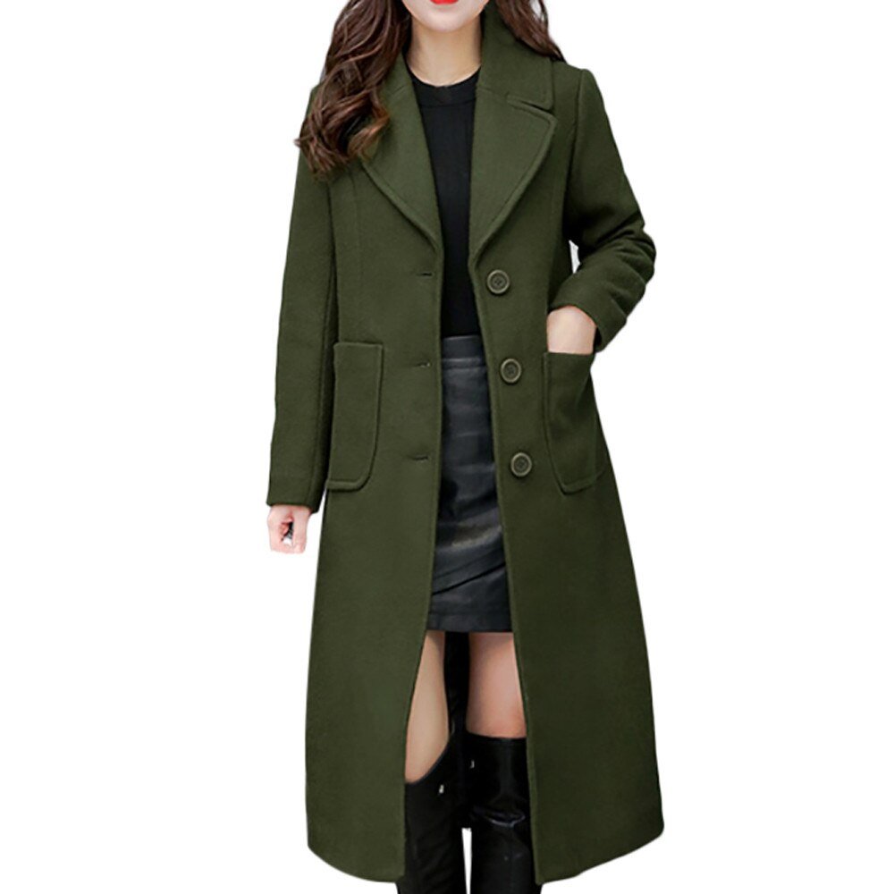 Women Vintage Women Woolen Coat Winter Over-Knee Lapel Thick Long Overcoat Slim Warm Jacket Parka Women's Outwear Plus Size 4Xl Women Vintage Women Woolen Coat Winter Over-Knee Lapel Thick Long Overcoat Slim Warm Jacket Parka Women's Outwear Plus Size 4Xl
