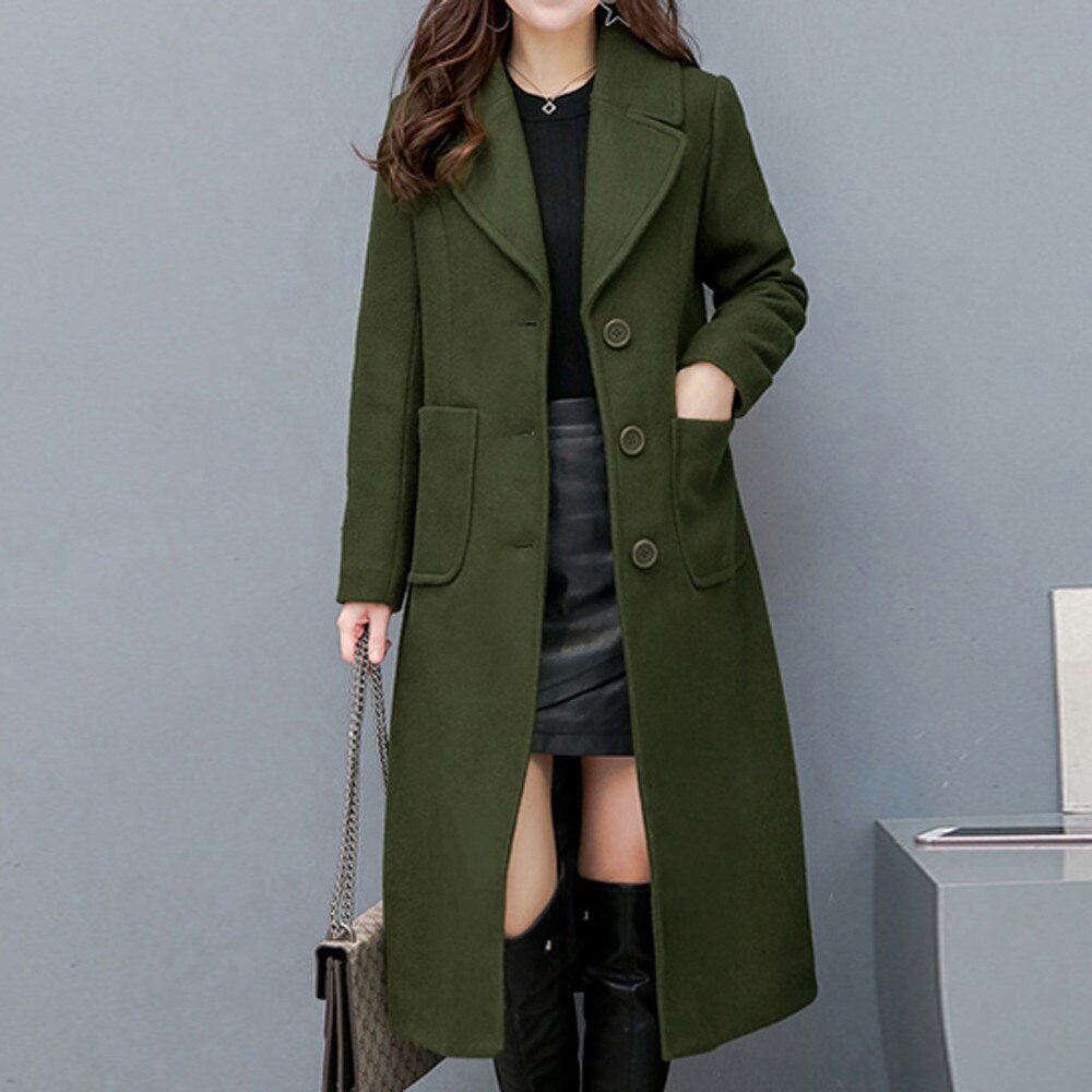 Women Vintage Women Woolen Coat Winter Over-Knee Lapel Thick Long Overcoat Slim Warm Jacket Parka Women's Outwear Plus Size 4Xl Women Vintage Women Woolen Coat Winter Over-Knee Lapel Thick Long Overcoat Slim Warm Jacket Parka Women's Outwear Plus Size 4Xl