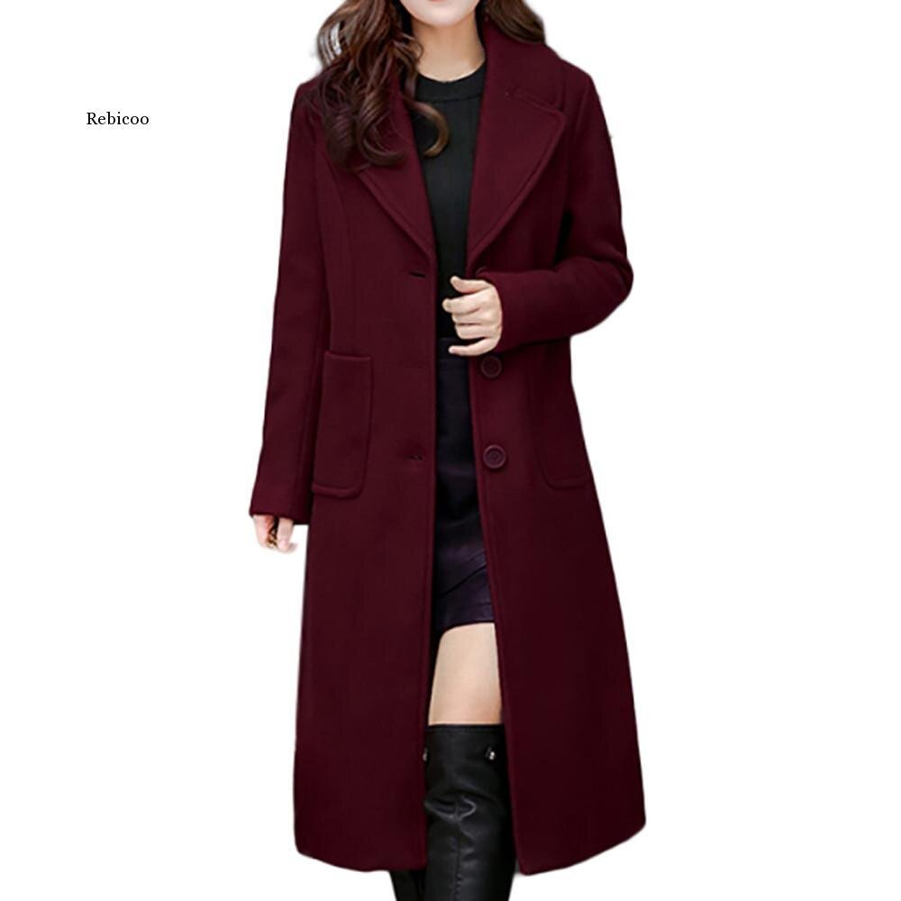 Women Vintage Women Woolen Coat Winter Over-Knee Lapel Thick Long Overcoat Slim Warm Jacket Parka Women's Outwear Plus Size 4Xl Women Vintage Women Woolen Coat Winter Over-Knee Lapel Thick Long Overcoat Slim Warm Jacket Parka Women's Outwear Plus Size 4Xl