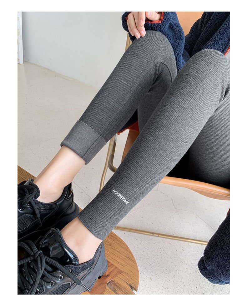 Leggings Women Fleece Thickened Leggings Women Winter Trousers for Outer Wear Women's High Waist Thin Fleece Warm Pants