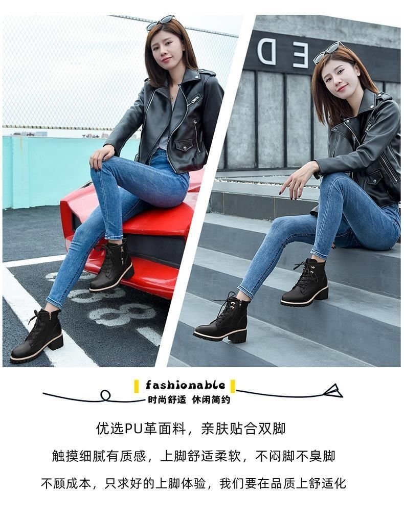 Women's Shoes Boots Ankle 2022 Autumn New British Style Leather Thick Belt Wool Ladies Short Boots Motorcycle Martin Women's Shoes Boots Ankle 2022 Autumn New British Style Leather Thick Belt Wool Ladies Short Boots Motorcycle Martin