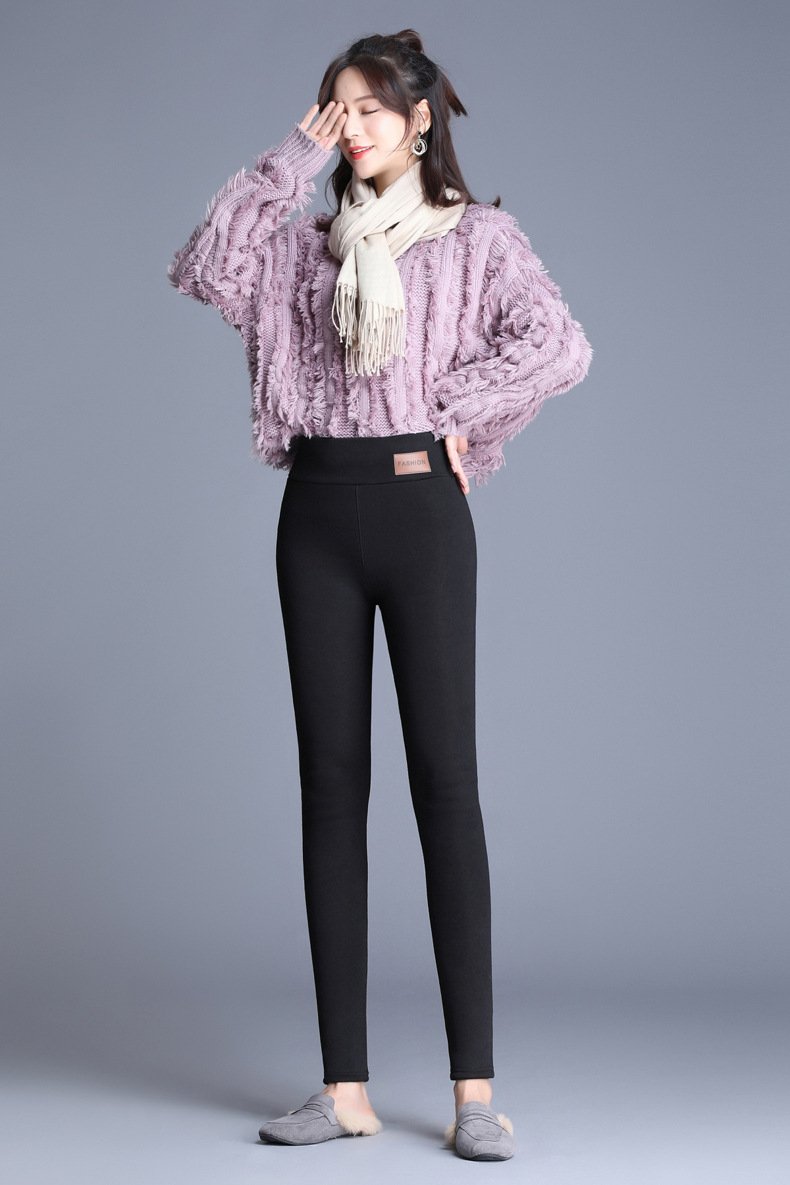 Winter Women Leggings Fleece Lined Velvet Keep Warm Pants High Waist Leggings Women Solid Comfortable Stretchy Thermal Plus Size