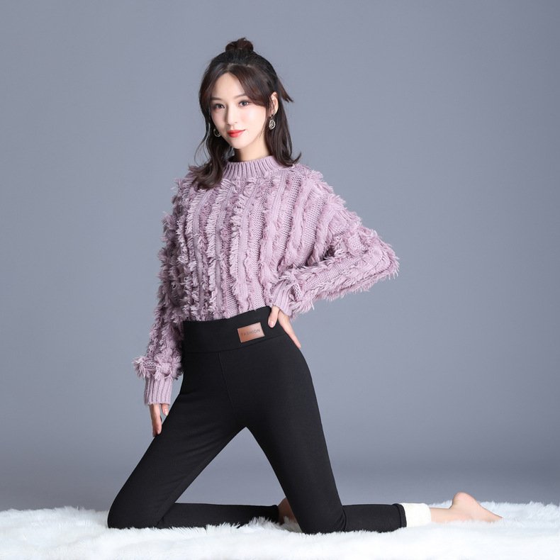 Winter Women Leggings Fleece Lined Velvet Keep Warm Pants High Waist Leggings Women Solid Comfortable Stretchy Thermal Plus Size
