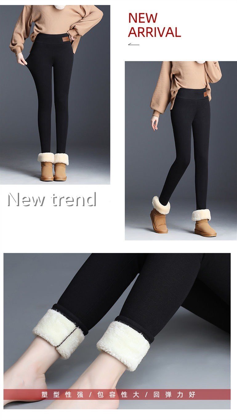 Winter Women Leggings Fleece Lined Velvet Keep Warm Pants High Waist Leggings Women Solid Comfortable Stretchy Thermal Plus Size