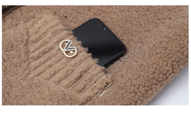 Middle-aged Mothers Faux lamb Wool Coat 2021 Autumn Winter Loose Long-sleeve Outerwear Plus size Solid Female Jacket Casual Tops