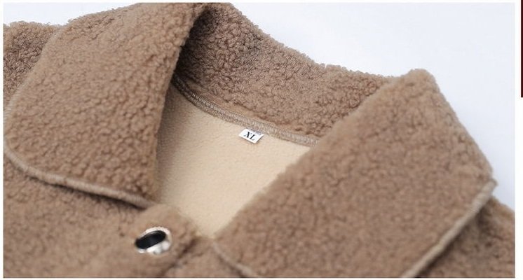 Middle-aged Mothers Faux lamb Wool Coat 2021 Autumn Winter Loose Long-sleeve Outerwear Plus size Solid Female Jacket Casual Tops