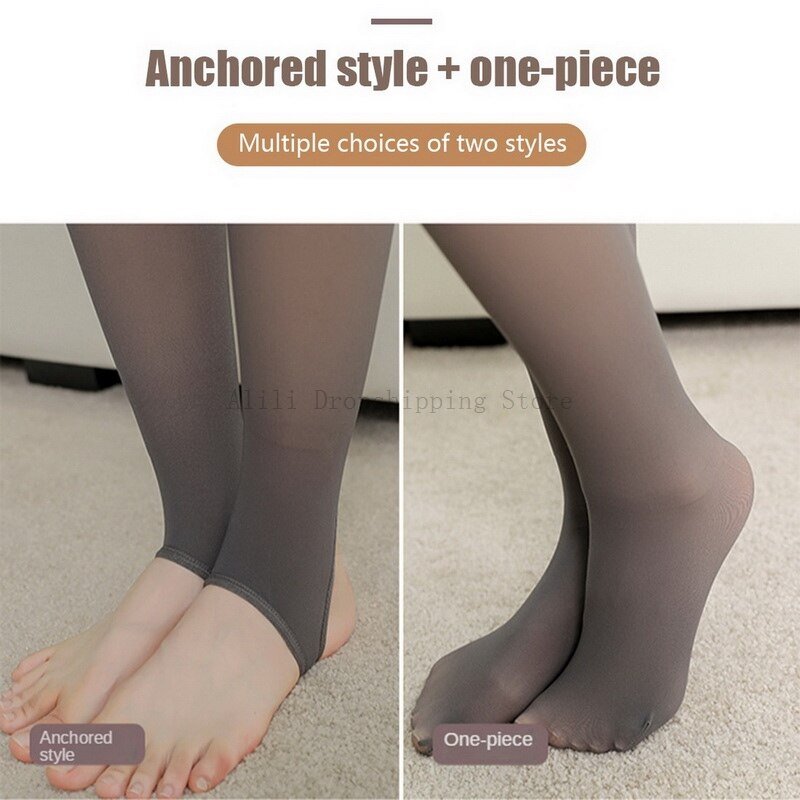 Fleece Panty Warm Winter Tights Thermal Stockings for Women's Fleece Lined Tights Transparent Fake Stockings Thermo Pantyhose Fleece Panty Warm Winter Tights Thermal Stockings for Women's Fleece Lined Tights Transparent Fake Stockings Thermo Pantyhose