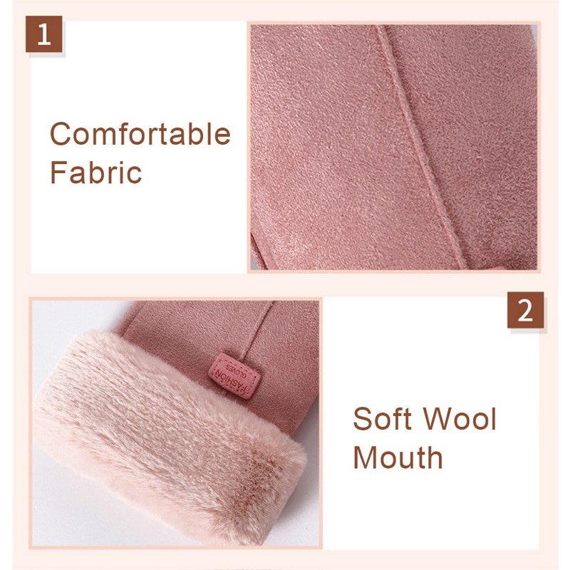 2022 New Fashion Women Gloves Autumn Winter Cute Furry Warm Mitts Full Finger Mittens Women Outdoor Sport Female Gloves Screen 2022 New Fashion Women Gloves Autumn Winter Cute Furry Warm Mitts Full Finger Mittens Women Outdoor Sport Female Gloves Screen