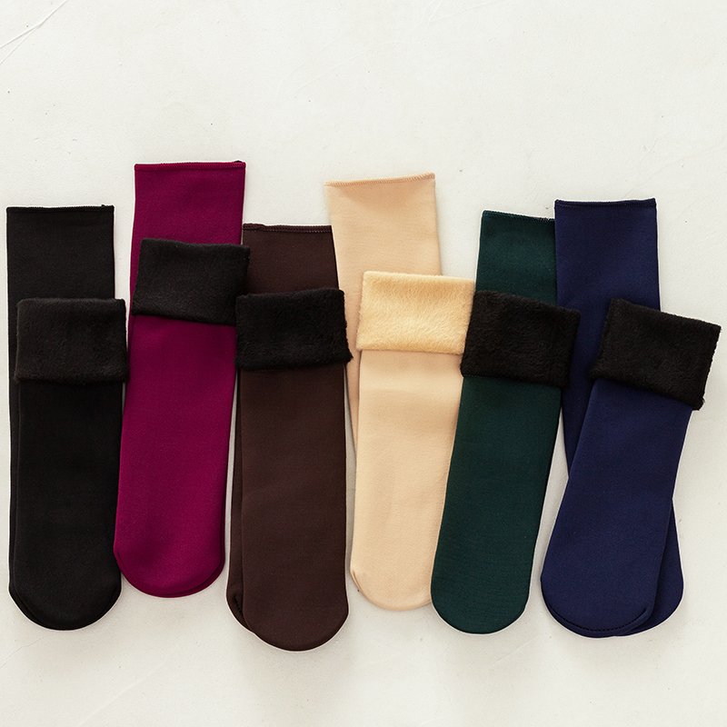 6Pairs/Lot Winter Warm Solid Women Socks Thicken Thermal Socks Wool Cashmere Black Skin Seamless Snow Sock Velvet Unisex Socks 6Pairs/Lot Winter Warm Solid Women Socks Thicken Thermal Socks Wool Cashmere Black Skin Seamless Snow Sock Velvet Unisex Socks