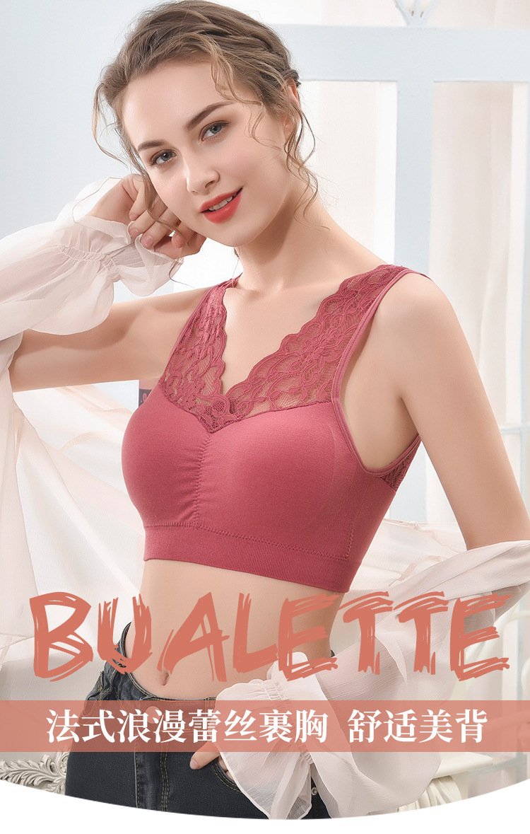 Women's Bras Seamless Underwear Sexy Lace Net Strap Beauty Back Lingerie Push Up Bh Bra Cozy Chest Tube Top Bralette for 40-90kg