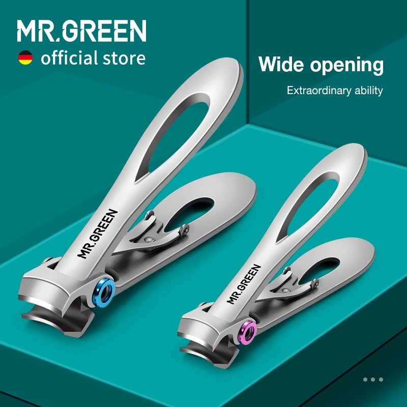 MR.GREEN Nail Clippers Stainless Steel Two Sizes Are Available Manicure Fingernail Cutter Thick Hard Toenail Scissors tools MR.GREEN Nail Clippers Stainless Steel Two Sizes Are Available Manicure Fingernail Cutter Thick Hard Toenail Scissors tools