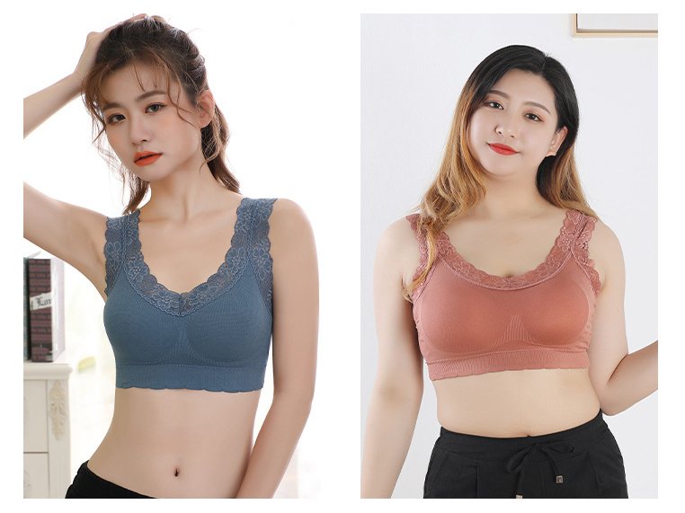 Women Bras Bralette Top Sexy Lace Flowers Underwear Ladies Beauty Back Lingerie Sports Push Up Bra Cozy Chest Tube Top 40-100kg