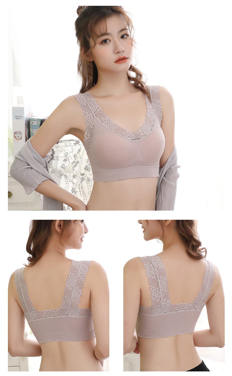 Women Bras Bralette Top Sexy Lace Flowers Underwear Ladies Beauty Back Lingerie Sports Push Up Bra Cozy Chest Tube Top 40-100kg