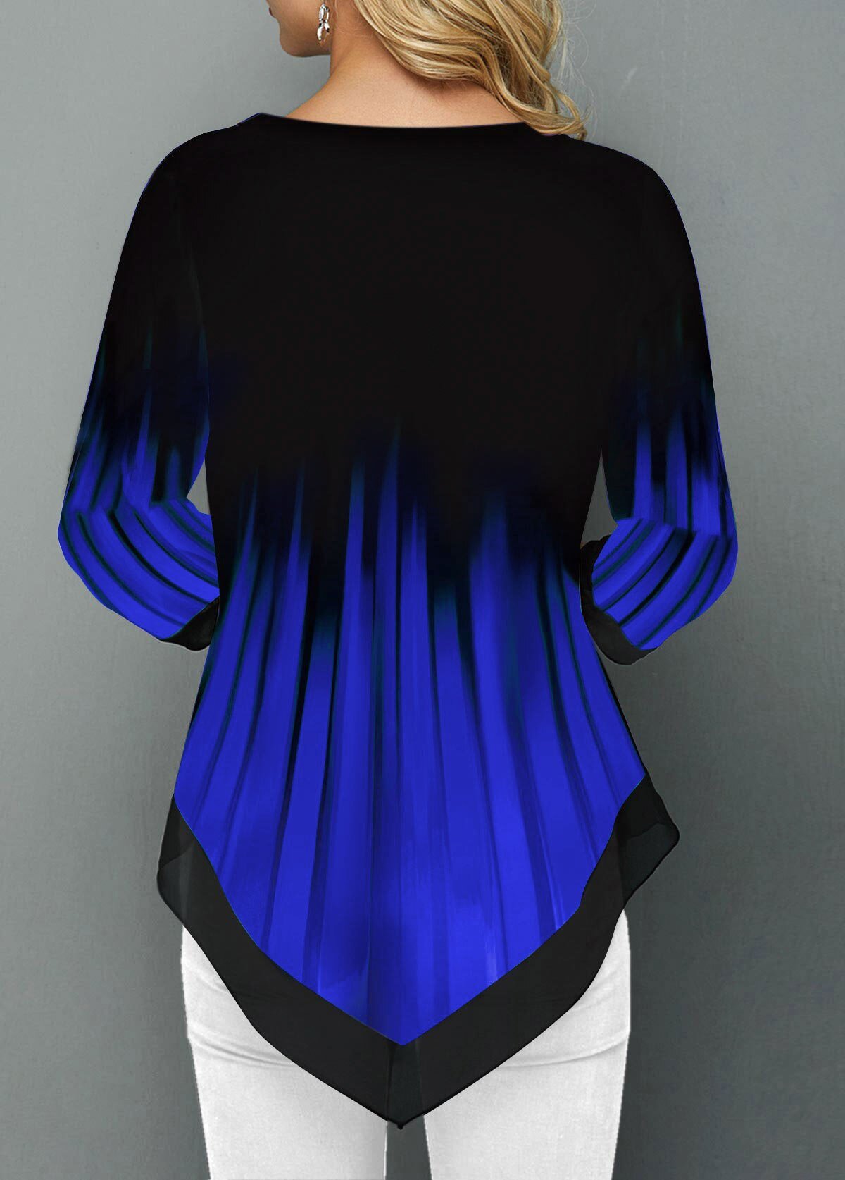 Spring Summer 3/4 Sleeve Print T-Shirts Irregular Women Clothing Fashion Casual Loose Pullover Tee Shirt Ladie Plus Tunic Tops