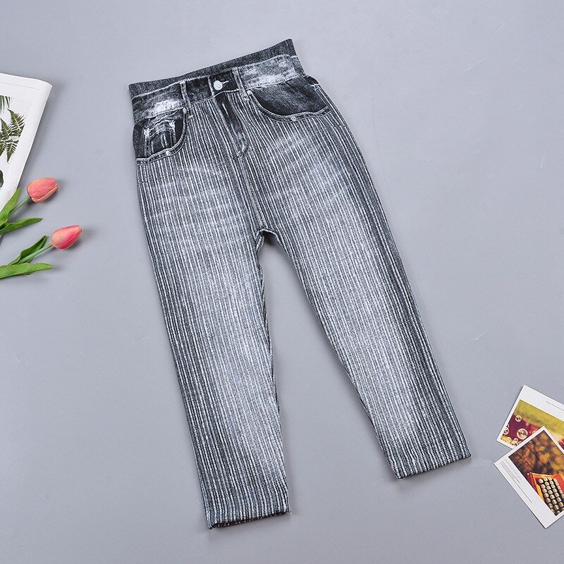 2022 Women Denim Print Leggings Fashion Slim Leggings Faux Jeans Leggings Stretch Printed Short Leggins Pants Summer Breeches 2022 Women Denim Print Leggings Fashion Slim Leggings Faux Jeans Leggings Stretch Printed Short Leggins Pants Summer Breeches