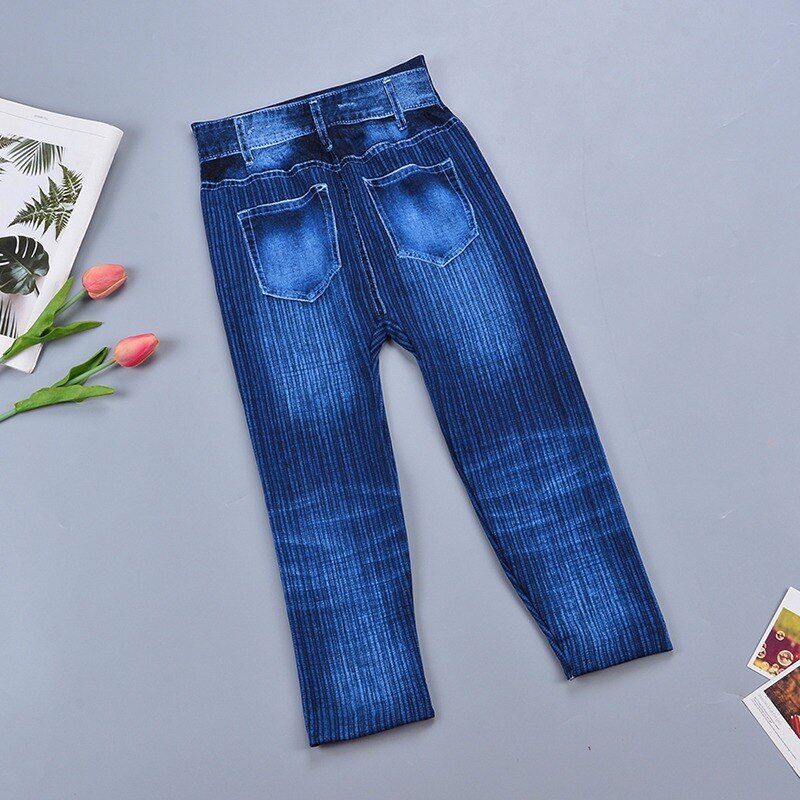 2022 Women Denim Print Leggings Fashion Slim Leggings Faux Jeans Leggings Stretch Printed Short Leggins Pants Summer Breeches 2022 Women Denim Print Leggings Fashion Slim Leggings Faux Jeans Leggings Stretch Printed Short Leggins Pants Summer Breeches
