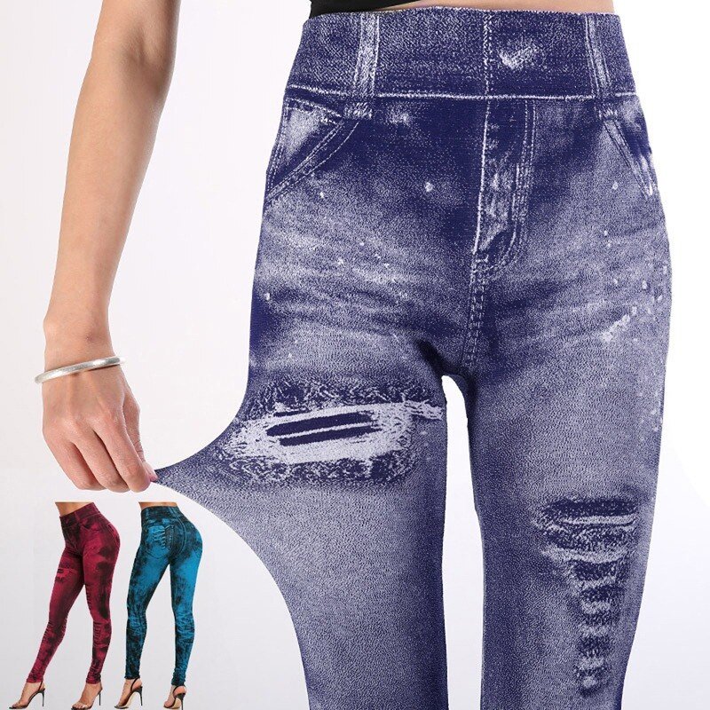 2022 Women Denim Print Leggings Fashion Slim Leggings Faux Jeans Leggings Stretch Printed Short Leggins Pants Summer Breeches 2022 Women Denim Print Leggings Fashion Slim Leggings Faux Jeans Leggings Stretch Printed Short Leggins Pants Summer Breeches