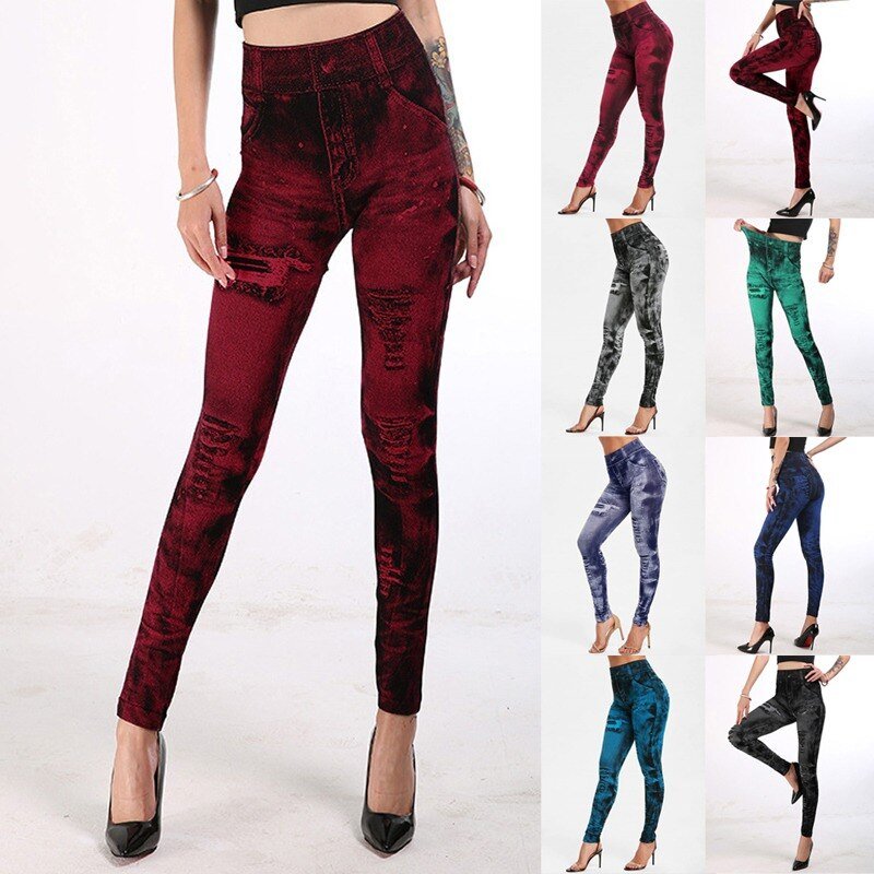 2022 Women Denim Print Leggings Fashion Slim Leggings Faux Jeans Leggings Stretch Printed Short Leggins Pants Summer Breeches 2022 Women Denim Print Leggings Fashion Slim Leggings Faux Jeans Leggings Stretch Printed Short Leggins Pants Summer Breeches