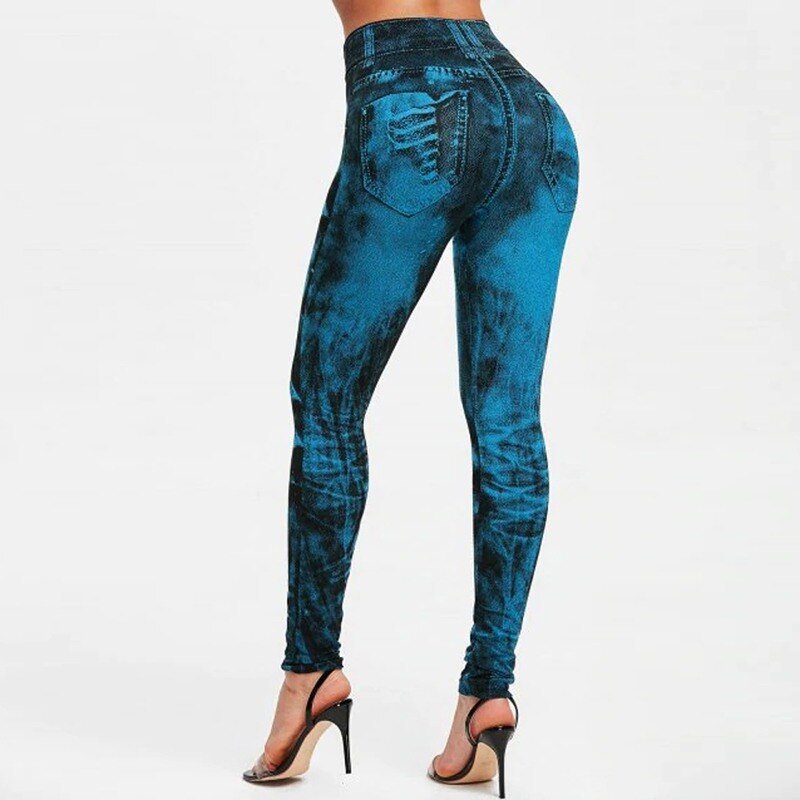 2022 Women Denim Print Leggings Fashion Slim Leggings Faux Jeans Leggings Stretch Printed Short Leggins Pants Summer Breeches 2022 Women Denim Print Leggings Fashion Slim Leggings Faux Jeans Leggings Stretch Printed Short Leggins Pants Summer Breeches