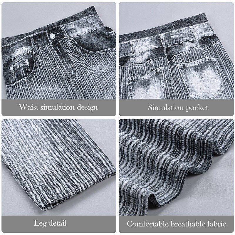 2022 Women Denim Print Leggings Fashion Slim Leggings Faux Jeans Leggings Stretch Printed Short Leggins Pants Summer Breeches 2022 Women Denim Print Leggings Fashion Slim Leggings Faux Jeans Leggings Stretch Printed Short Leggins Pants Summer Breeches