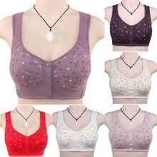 Women Front Button Bra without padding Plus Size bras Mother's