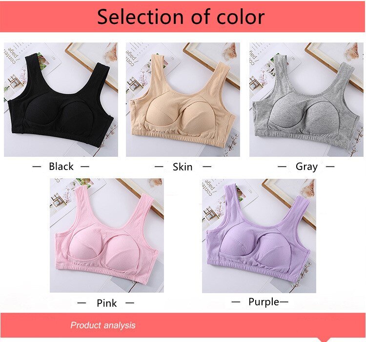 Fan Sweet Breathable Seamless Cotton Bra No Rims Women's Underwear Shockproof Gathers Bralette Comfortable Sleeping Brassiere